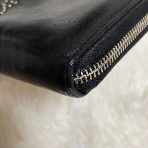 Yves Saint Laurent Black Wallet with Gold Accents - Picture 10 of 13